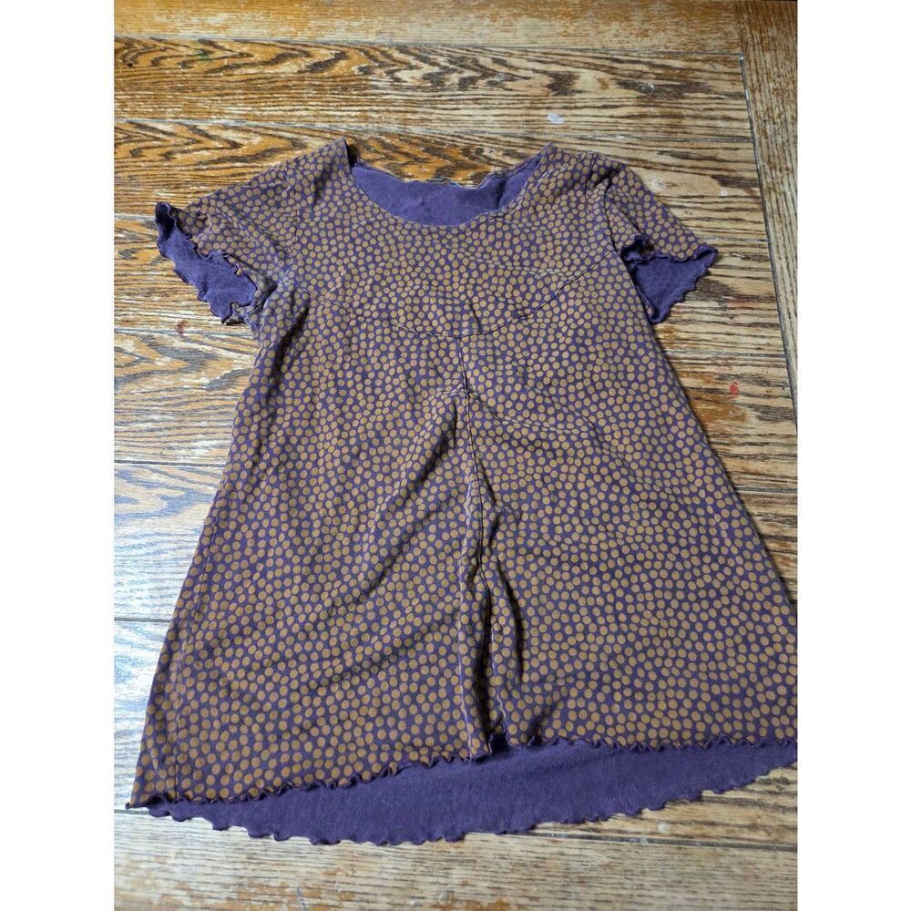 Gudrun Sjoden purple &orange polkadot shirt sz Small